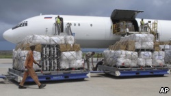 Somali security officials said they have seized a large cache of money that arrived Sunday at Mogadishu airport from Abu Dhabi